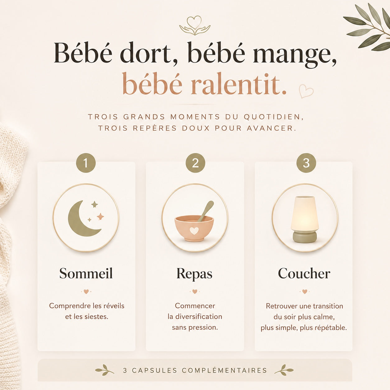 Coffret Bébé Première année plus douce - trois repères sommeil repas coucher