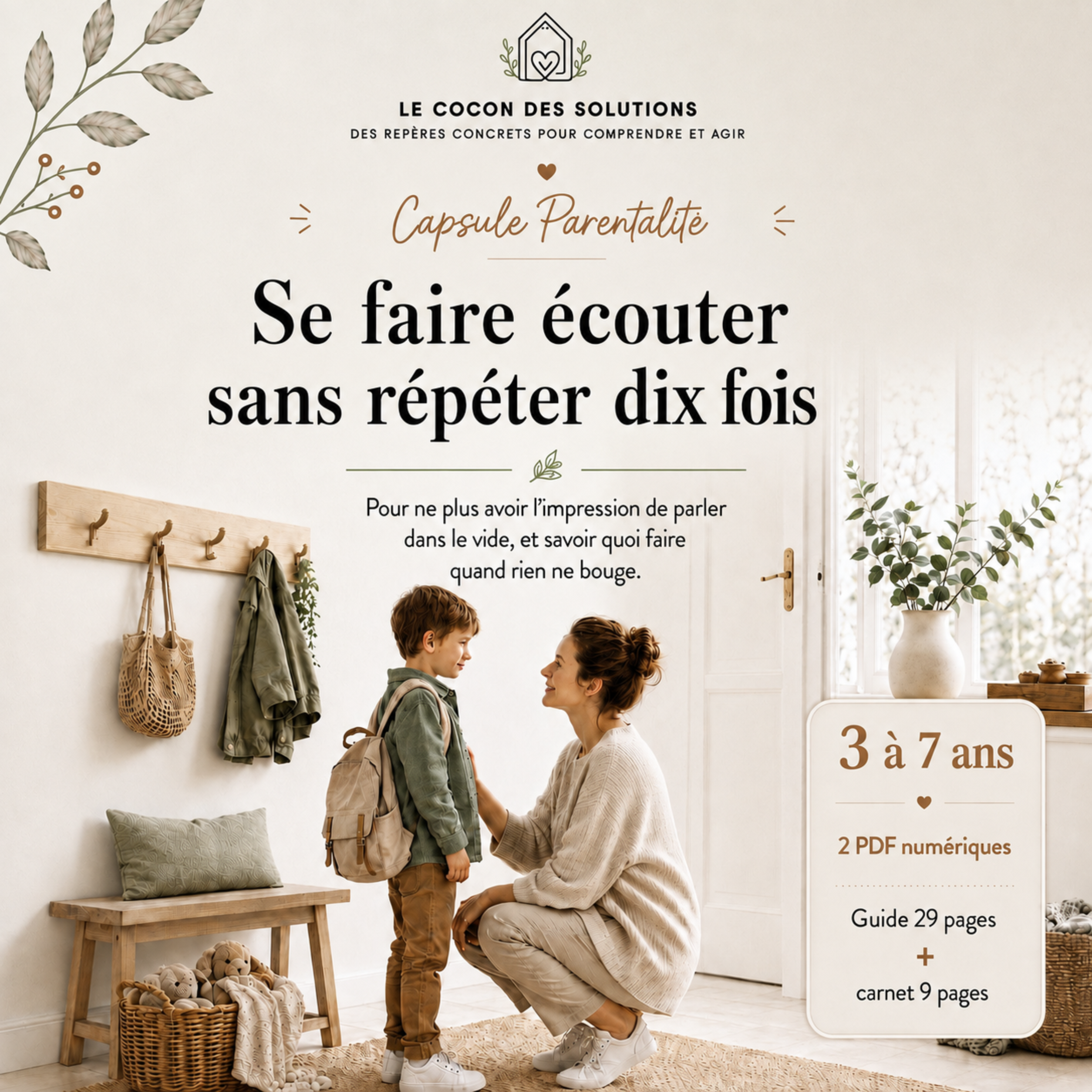 Guide numérique Se faire écouter sans répéter dix fois et carnet imprimable Avant de répéter.
